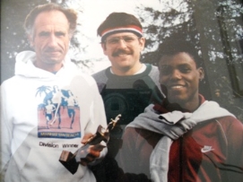 Bob with Carl Lewis (r)